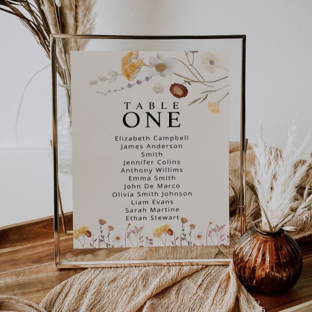 Tarjetas de asientos de mesa de flores silvestres  (Subido por el creador)