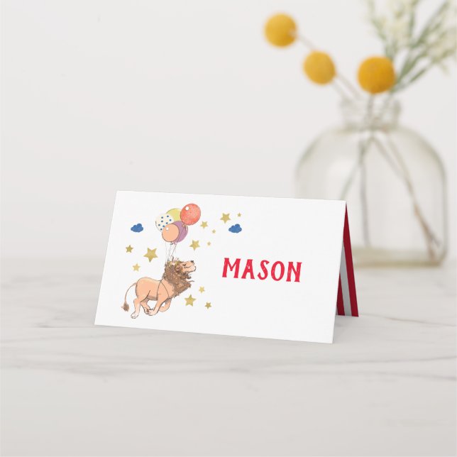 Tarjetas de asignación de león, fiesta de circo (Anverso)