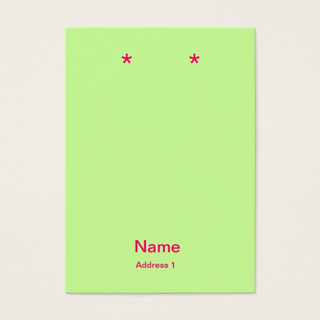 tarjetas de asignación rosa y verde (Frente)