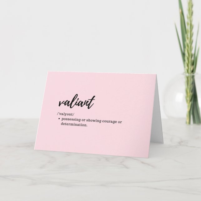 Tarjetas de atención: definición de valiant (Anverso)