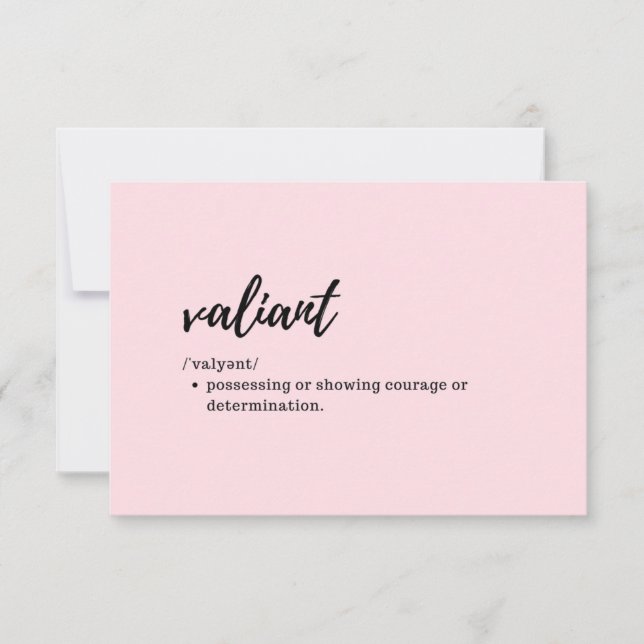 Tarjetas de atención: definición de valiant (Anverso)