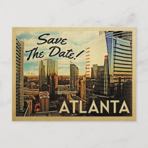 Tarjetas de Atlanta Save The Date con Postales Vin