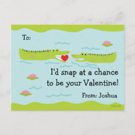 Tarjetas de aula de San Valentín para niños lagart