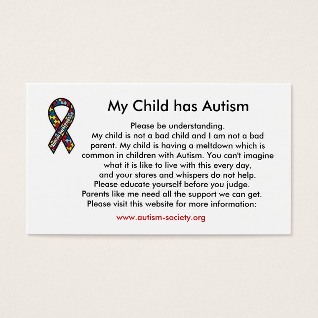 Tarjetas de autismo (Frente)