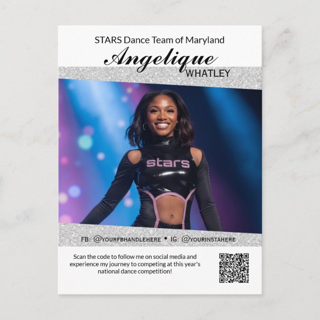 Tarjetas de Autógrafo de Baile con Código QR (Anverso)