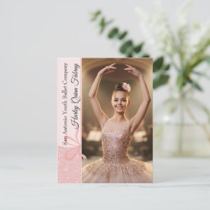 Tarjetas de autógrafo de ballet con brillo rosa cl