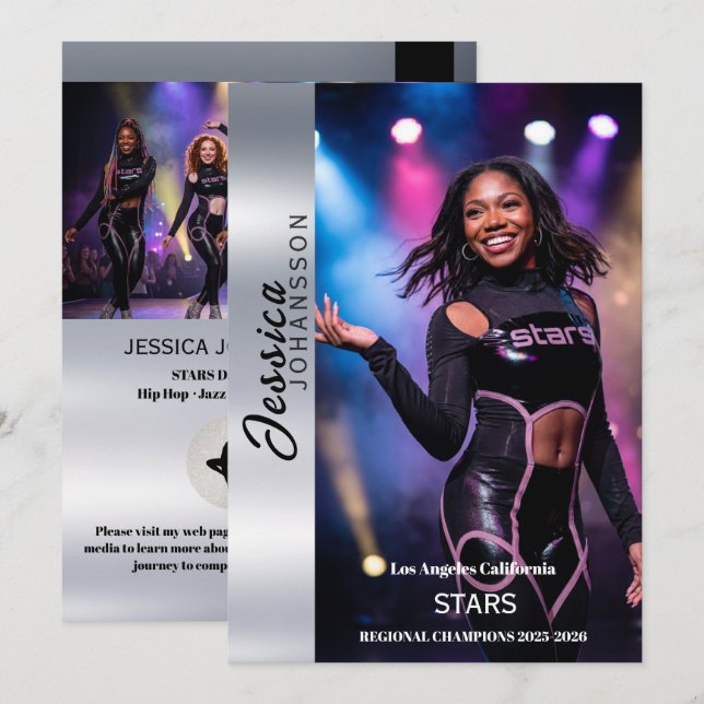 Tarjetas de Autógrafo del Equipo de Baile Studio D (Anverso / Reverso)