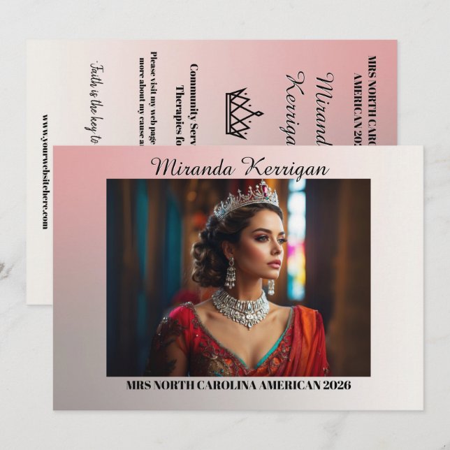 Tarjetas de Autógrafo para Certamen Pink Glam Hori (Anverso / Reverso)