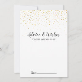 Tarjetas de aviso Baby Shower Gold Confetti