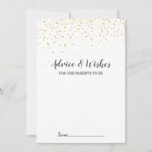 Tarjetas de aviso Baby Shower Gold Confetti