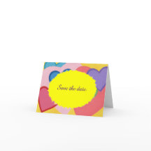 Tarjetas de aviso de ahorro con corazones colorido