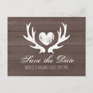 Tarjetas de aviso de boda con asta de ciervo de ca
