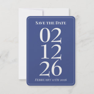 Tarjetas de aviso de boda costera azul y blanco