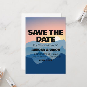 tarjetas de aviso de boda de camping "save the dat