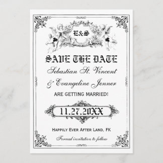 Tarjetas de aviso de boda de cuento de hadas
