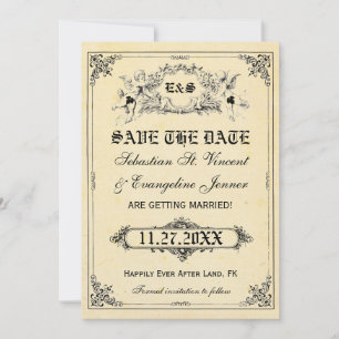 Tarjetas de aviso de boda de cuento de hadas