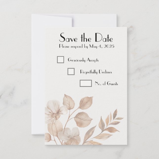 Tarjetas de aviso de boda de Romance Rústico (Anverso)