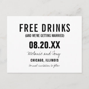 Tarjetas de aviso de boda divertidas y gratis con 