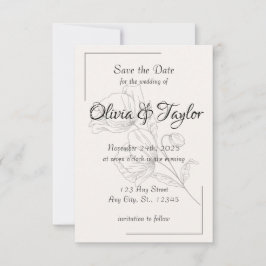 Tarjetas de aviso de boda Elegancia Beige