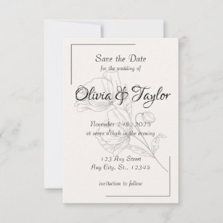 Tarjetas de aviso de boda Elegancia Beige