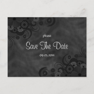 Tarjetas de Aviso de Boda Floral Negro Hibisco Gót