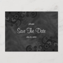 Tarjetas de Aviso de Boda Floral Negro Hibisco Gót
