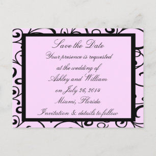 Tarjetas de aviso de boda Pink Elegance
