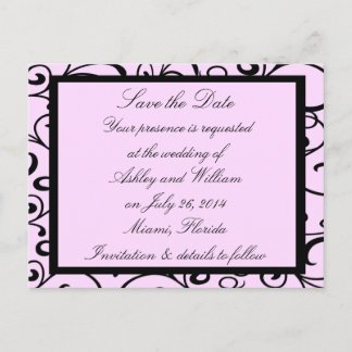 Tarjetas de aviso de boda Pink Elegance