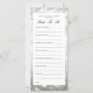 Tarjetas de aviso de ducha para novias Luces de Pu