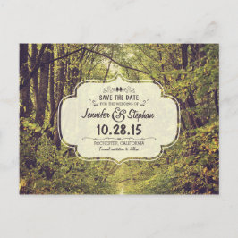 Tarjetas de aviso de fecha de árboles de bosque rú