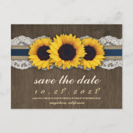 Tarjetas de aviso de fecha de boda con girasoles r