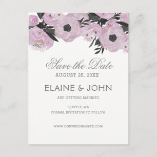 Tarjetas de aviso de fecha de boda de flores de ac