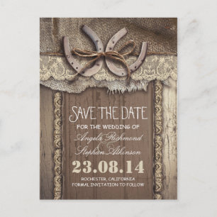 tarjetas de aviso de fecha de bodas rústicas campe