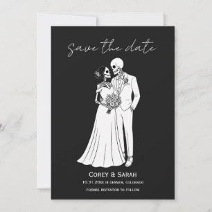 Tarjetas de aviso de fecha de Halloween de esquele