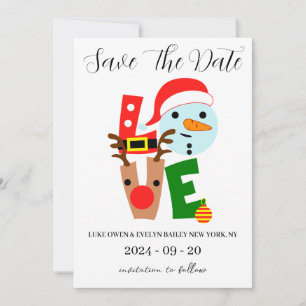 tarjetas de aviso de fecha de navidad rojas y verd