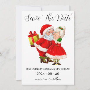 tarjetas de aviso de fecha de navidad rojas y verd