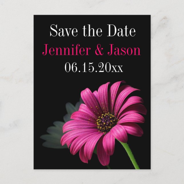Tarjetas de aviso de Hot Pink Fuchsia Gerber Daisy (Anverso)