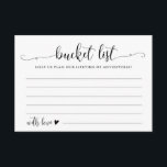 Tarjetas de aviso de lista de cubo del Boda de cal<br><div class="desc">Tarjetas de aviso de lista de cubo del Boda de caligrafía</div>