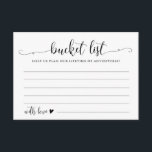 Tarjetas de aviso de lista de cubo del Boda de cal<br><div class="desc">Tarjetas de aviso de lista de cubo del Boda de caligrafía</div>