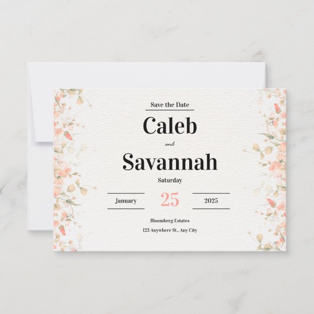 Tarjetas de aviso de Peach Petal (Anverso)