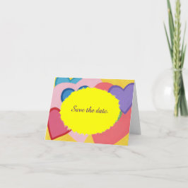 Tarjetas de aviso de salvación con corazones color