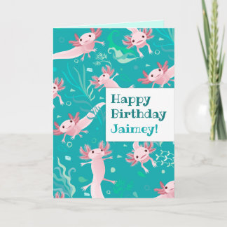 Tarjetas de Axolotls Rosados - Tarjeta de Felicita