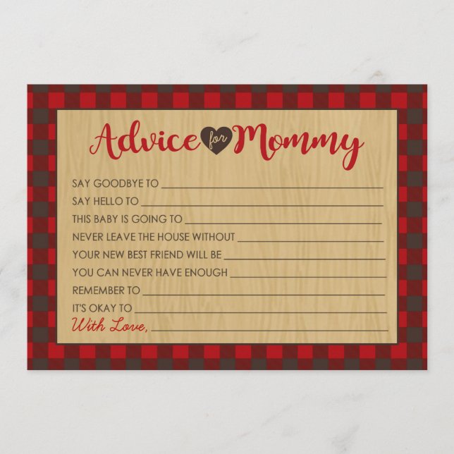Tarjetas de Baby Shower de Lumberjack Red Flannel (Anverso)