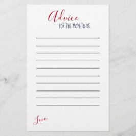 Tarjetas de Baby Shower Nautical Red White Stripe