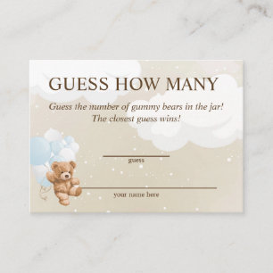 Tarjetas de Baby Shower para Adivinar Cuántos Osit