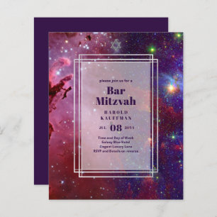 TARJETAS DE BAR MITZVAH Celestiales Skies Blue Gal