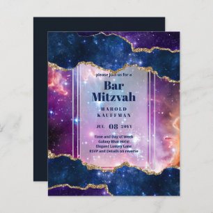 TARJETAS DE BAR MITZVAH Celestiales Skies Blue Gal