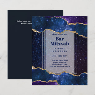 TARJETAS DE BAR MITZVAH Celestiales Skies Blue Gal