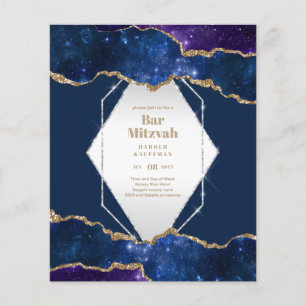 TARJETAS DE BAR MITZVAH Celestiales Skies Blue Gal