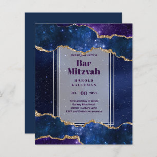 TARJETAS DE BAR MITZVAH Celestiales Skies Blue Gal